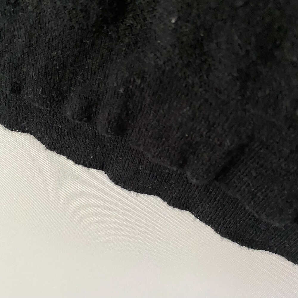 TULLE Knit Black Sweater Dress 100% Cotton SIze L - Picture 6 of 12